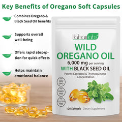 Digestive support concept with oregano oil capsules