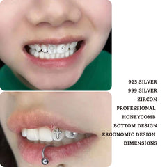 Close-up of zirconia gemstone on tooth gem