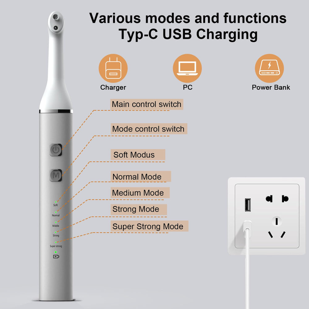 LED light feature on tooth polisher