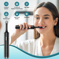 Tooth polisher featuring a built-in LED light