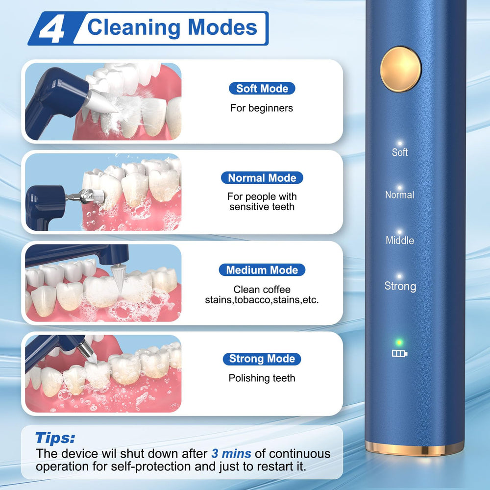 Tooth polisher LED light in action