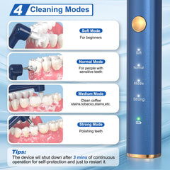 Tooth polisher LED light in action