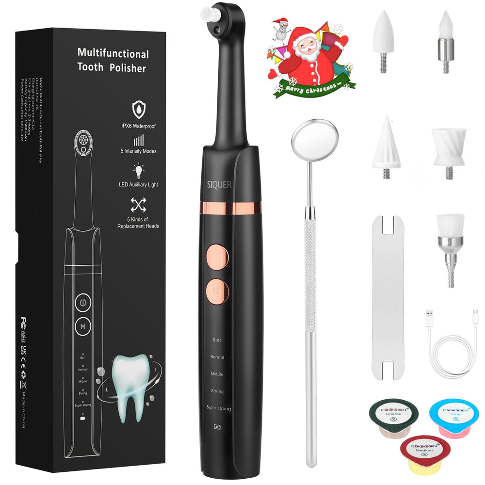 Front view of SIQUER Tooth Polisher in black