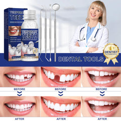 Smiling person with a temporary tooth restoration for confidence