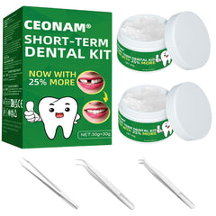 Tooth Repair Kit packaging showing 60g beads and 3 tweezers