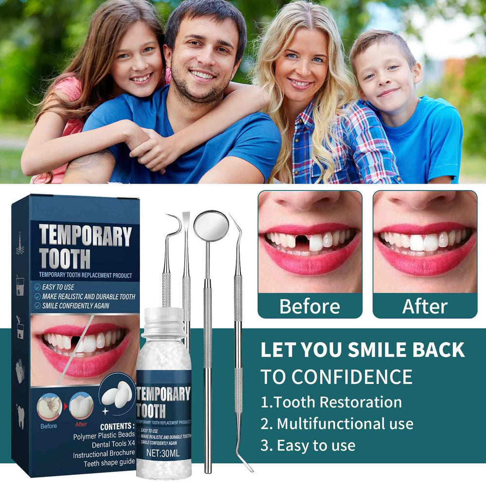 Packaged Tooth Repair Kit ready for storage or travel