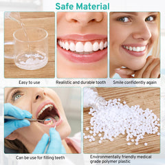 Close-up of the temporary tooth replacement in place