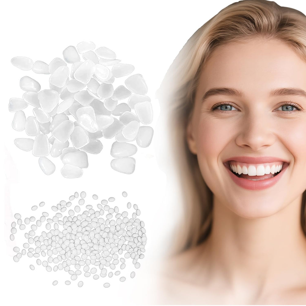 Moldable tooth repair kit with white beads