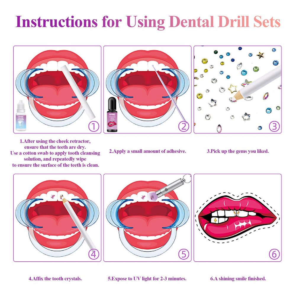Tooth gem glue and application for crystals