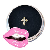 8K gold cross tooth gem 5mm