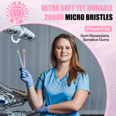 Toothbrush bucket packaging containing six brushes
