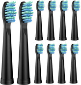 10-pack replacement heads compatible with Sonic-FX and SnapWhite toothbrushes in black