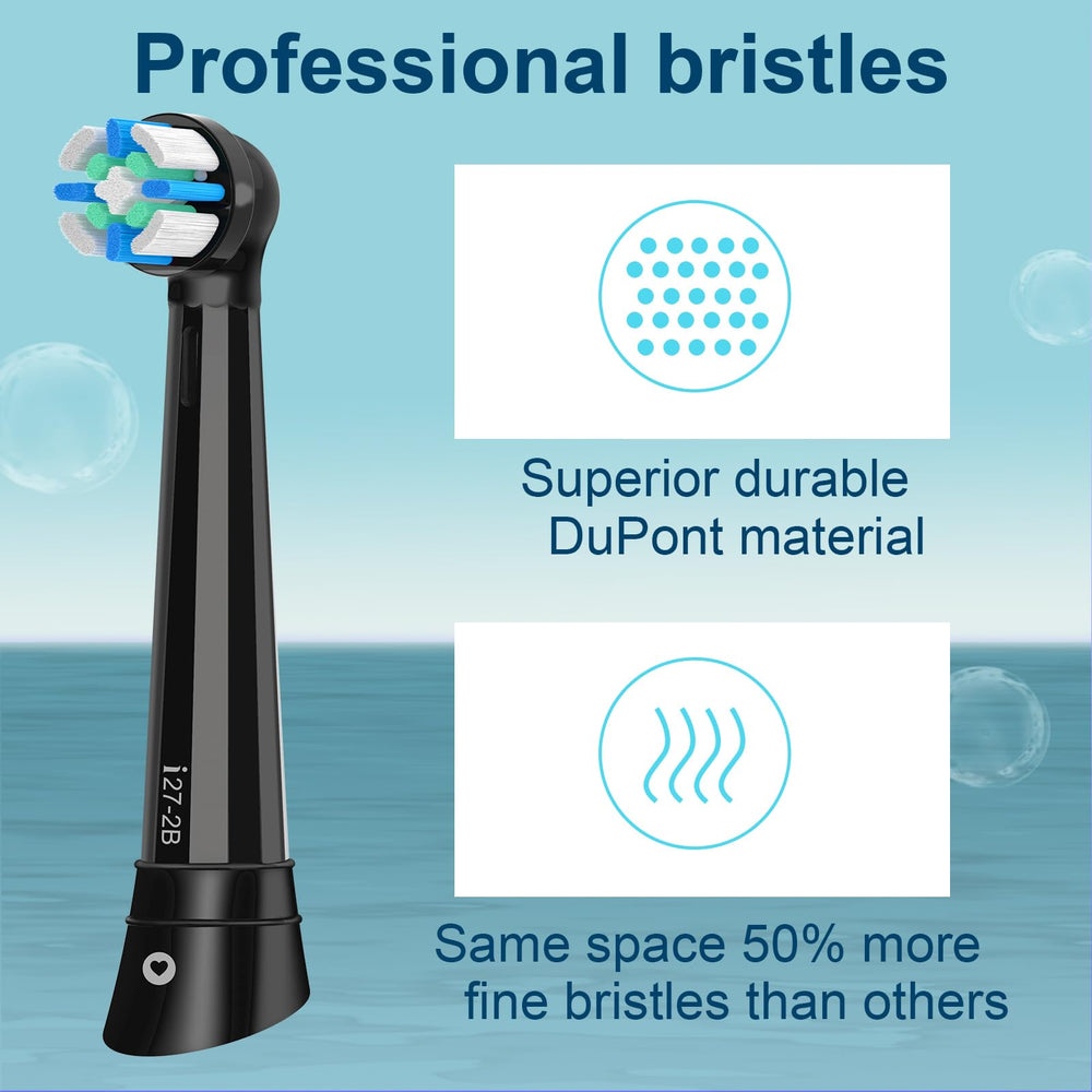 Replacement toothbrush head for Braun Oral-B iO, medium bristles, black
