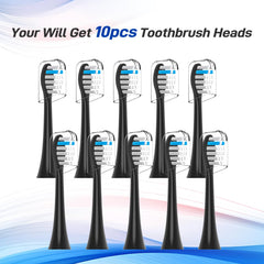 Travel-friendly packaging with 10 replacement heads