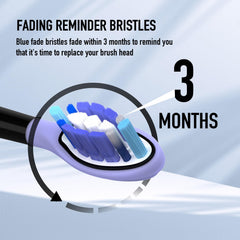 Pack of 10 Tekgani toothbrush heads in black with fade-color bristles
