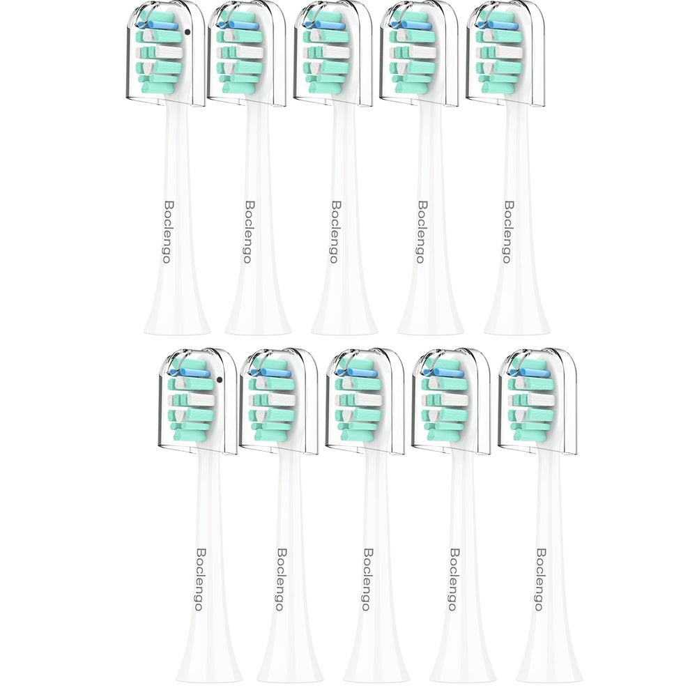 White 10-pack Philips Sonicare replacement heads – front view