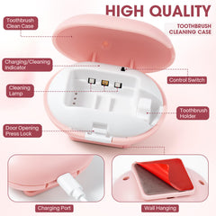 Pink Toothbrush Sterilizer Case - Open Lid