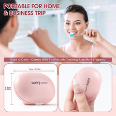 Lifestyle Shot: Pink Toothbrush Sterilizer in Travel Setting