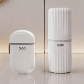 Two-section travel toothbrush case set of 2 connected by a ring