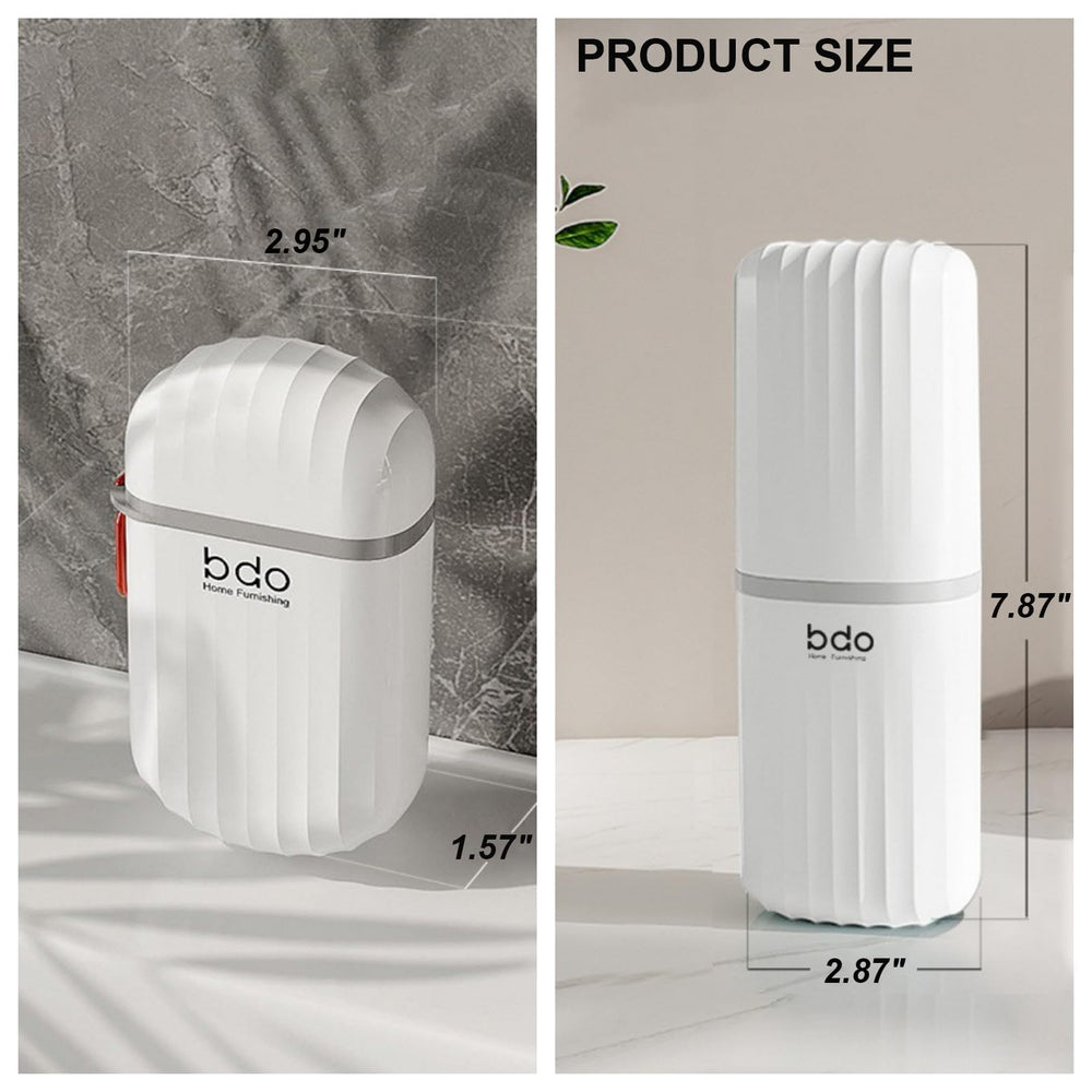 Separated dual toothbrush cups for travel organization