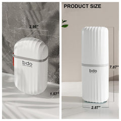 Separated dual toothbrush cups for travel organization