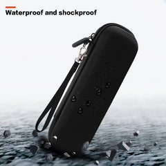 Compact travel case with zipper closure beside luggage
