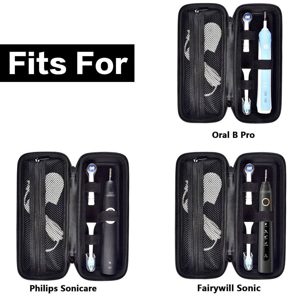 Elastic bands inside for toothpaste and brush heads