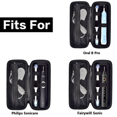 Elastic bands inside for toothpaste and brush heads