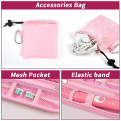 Carabiner attached to the pink travel case for easy carrying
