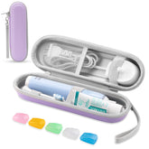 Light purple toothbrush travel case with zipper and strap
