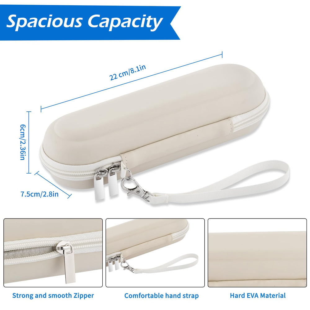 Interior elastic strap securing toothbrush
