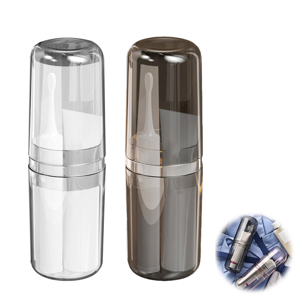 Side angle of compact dustproof travel toothbrush case