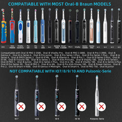 List of compatible Oral-B and Braun models including D12, S12, D29, 3709 and 8000