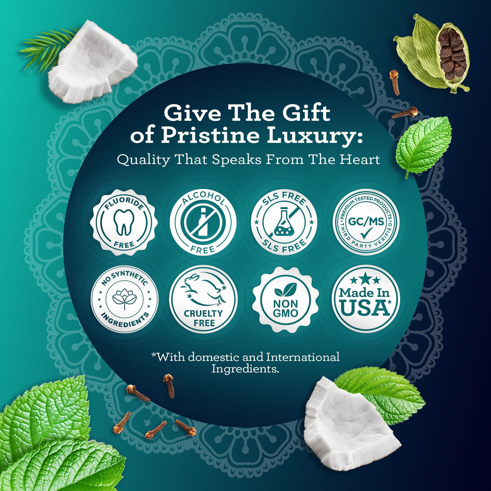 Toothbrush paired with oil pulling bottle