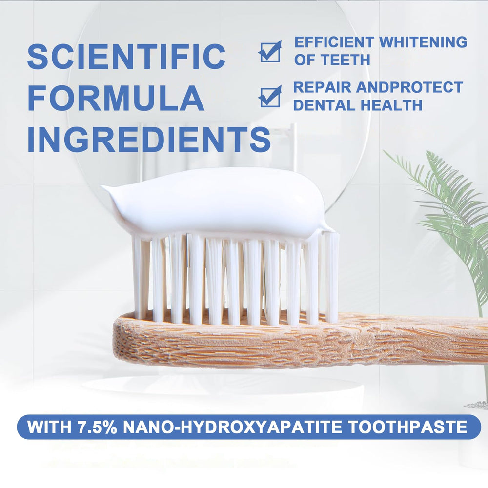 Toothbrush displaying toothpaste on bristles