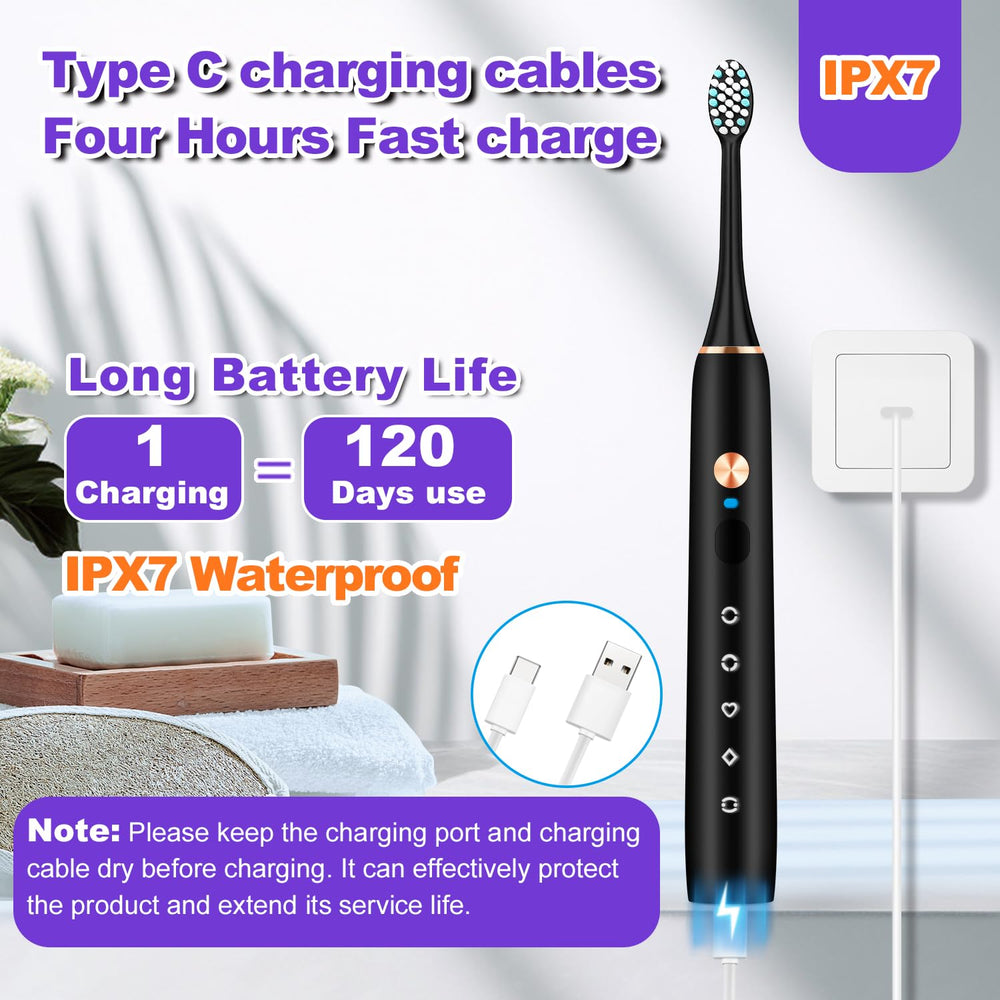 Travel case with toothbrush and charging cable