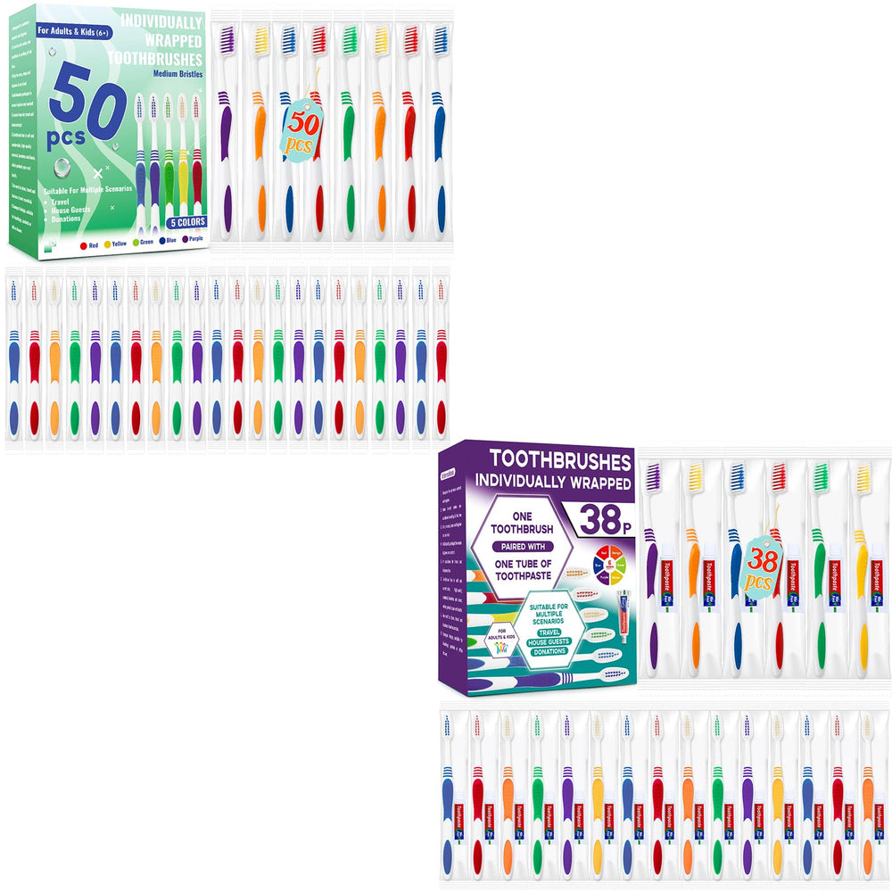 Individually wrapped disposable toothbrushes – 50 count