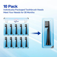 Close-up of charcoal black toothbrush heads appearance