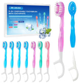 Packaging: 10-pack disposable toothbrushes with toothpaste in four flavors
