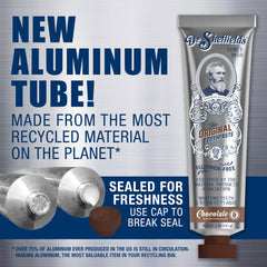 Close-up of chocolate-flavored toothpaste texture
