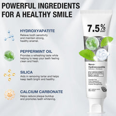 Tube of nano hydroxyapatite toothpaste close-up