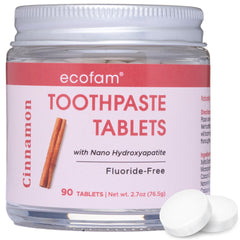 Eco-friendly glass jar packaging for cinnamon toothpaste tablets