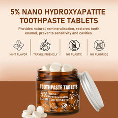 Natural whitening and remineralization effects of toothpaste tablets
