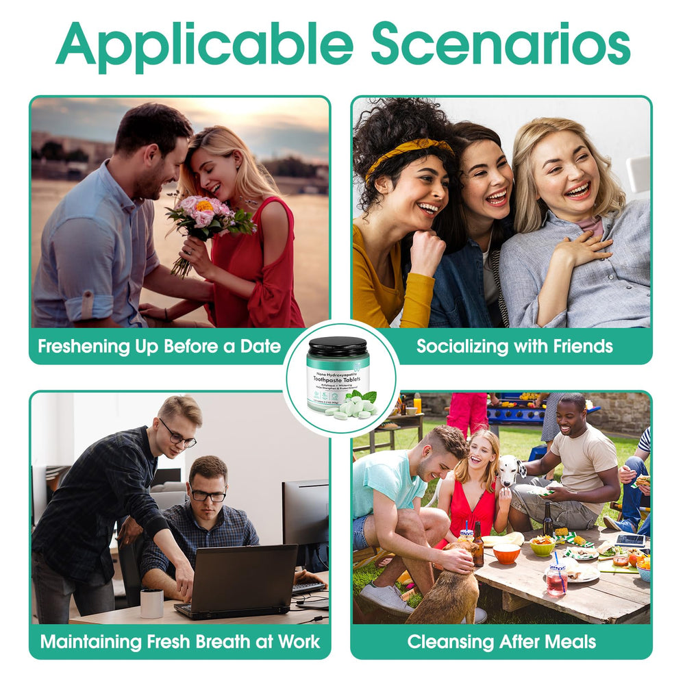 Peppermint flavored toothpaste tabs