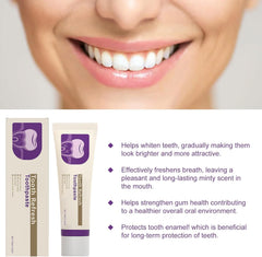 Close-up of minty gel texture of Tooth Refresh toothpaste