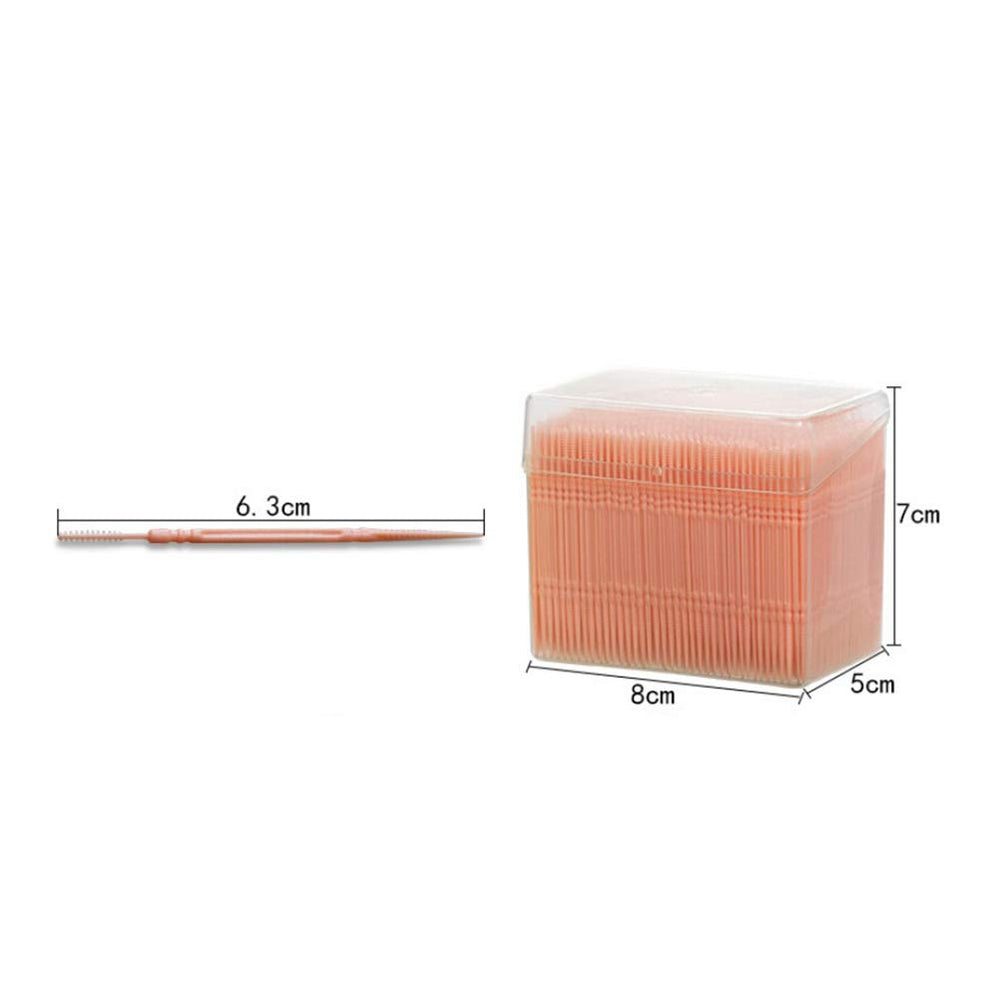 Soft plastic double-head interdental toothpick in orange