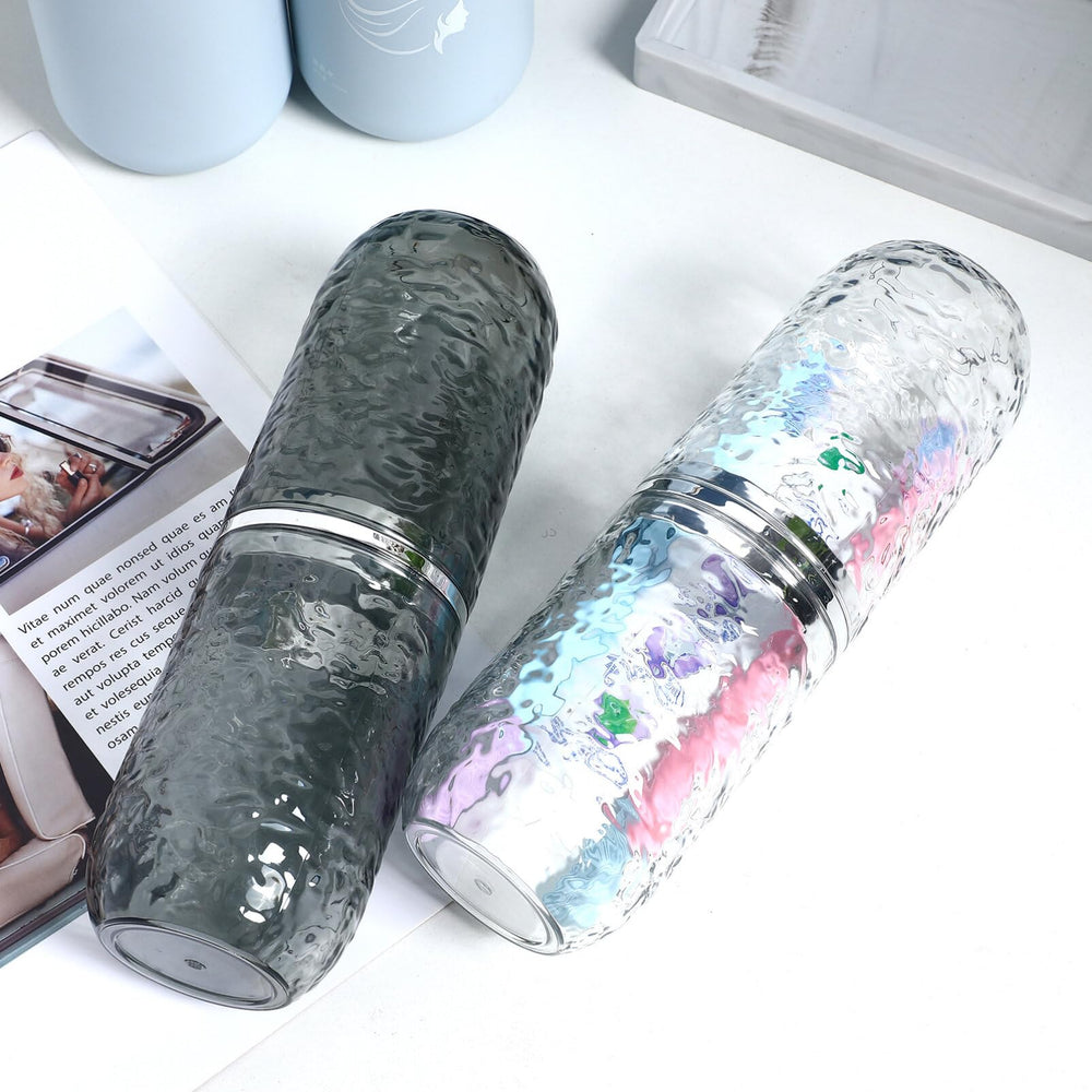 Two-piece TOPPERFUN toothbrush holder set with lid