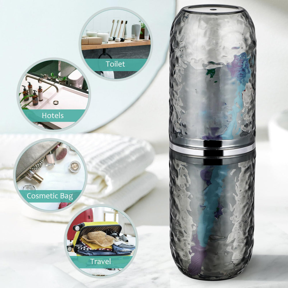 Electric toothbrush travel case with lid