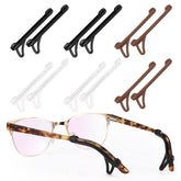 Topstart 6 pairs black silicone eyeglass ear grips with hook