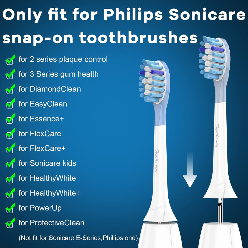 Four individually wrapped Toptheway heads with blue reminder bristles